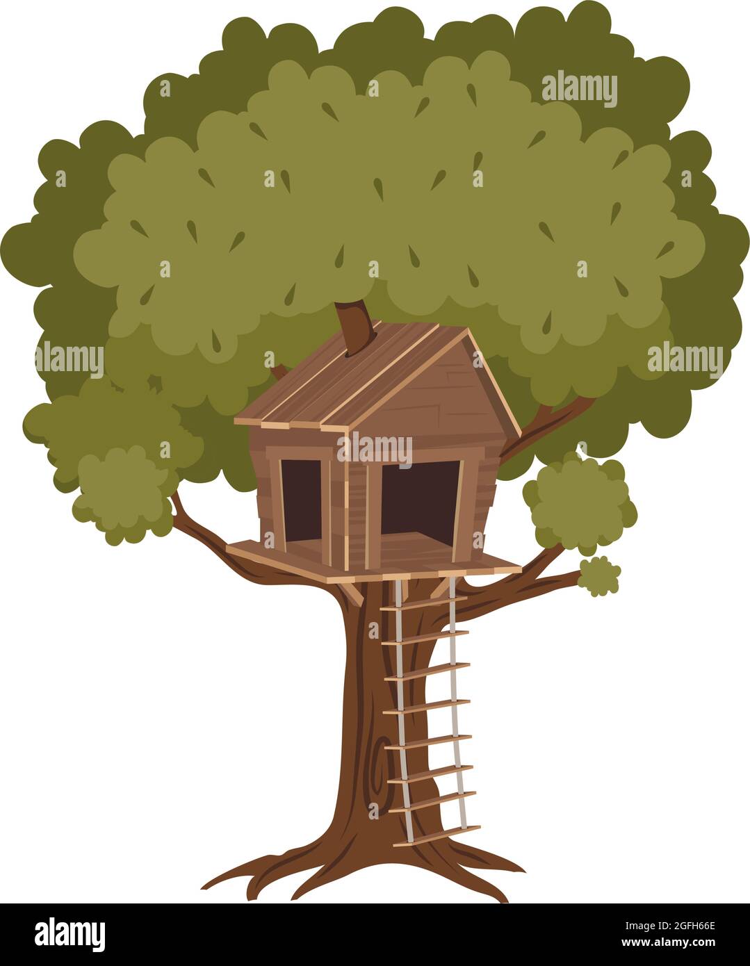 tree wooden house isolated icon Stock Vector Image & Art - Alamy