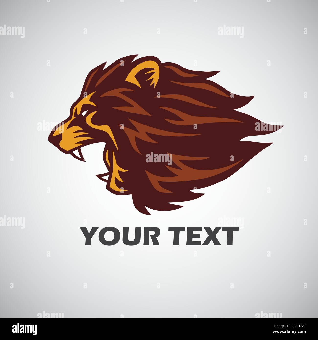 Angry Lion Mascot Logo Vector Stock Vector