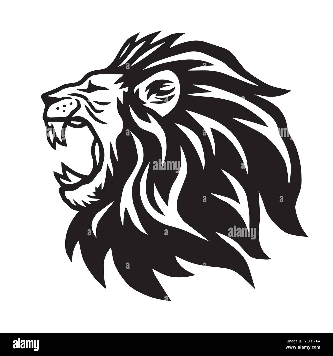 lion roaring outline