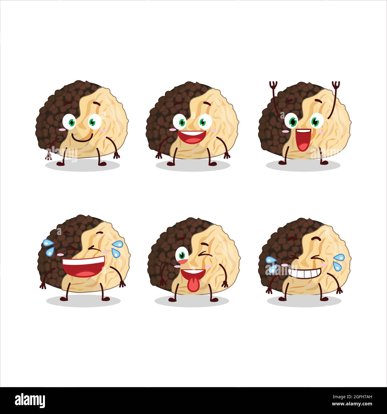 Cartoon character of truffle with smile expression. Vector illustration