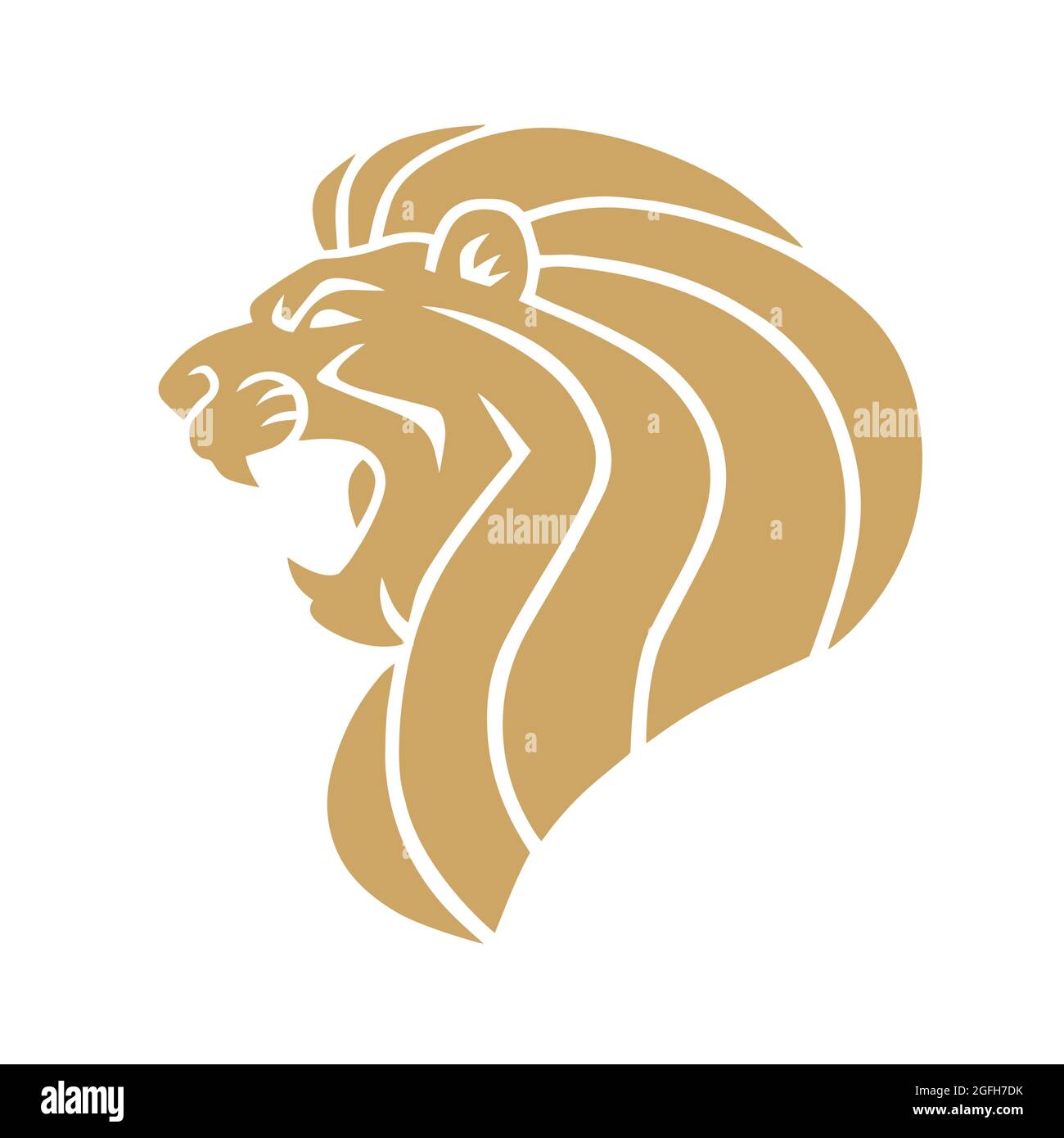 Gold Lion Head Logo Stock Vector Image & Art Alamy