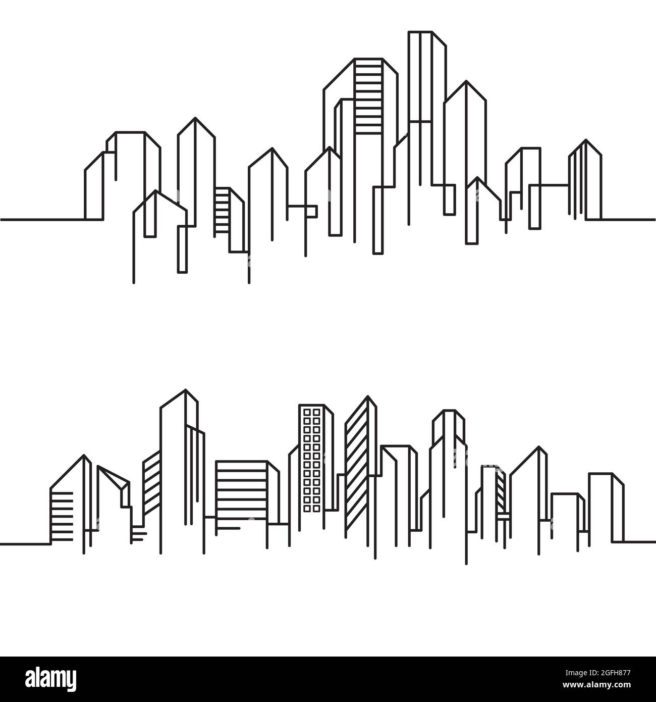 City Building Line art Vector icon design illustration Template Stock