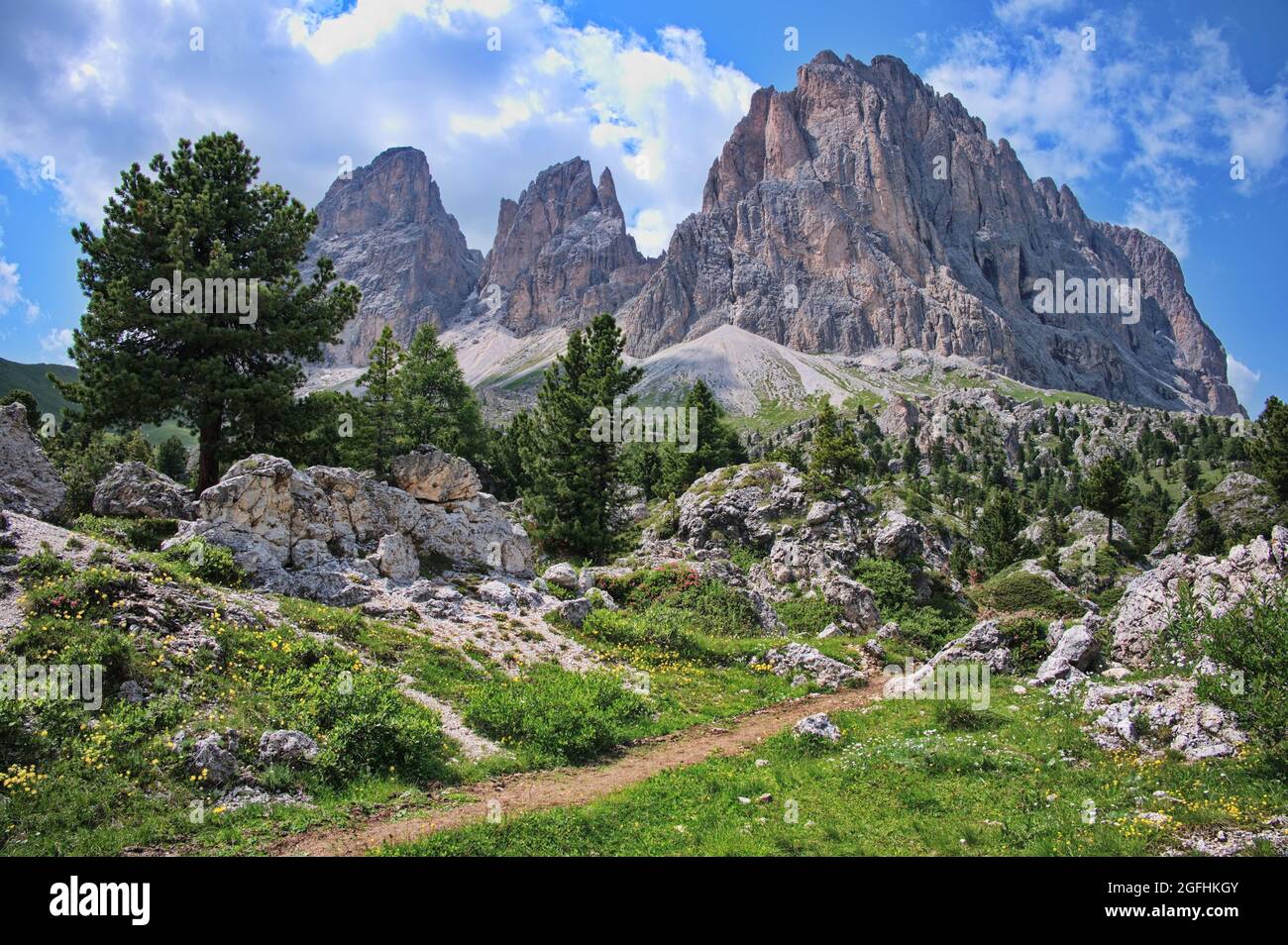 Amazing rocks of Dolomite mountains in Italy Stock Photo - Alamy