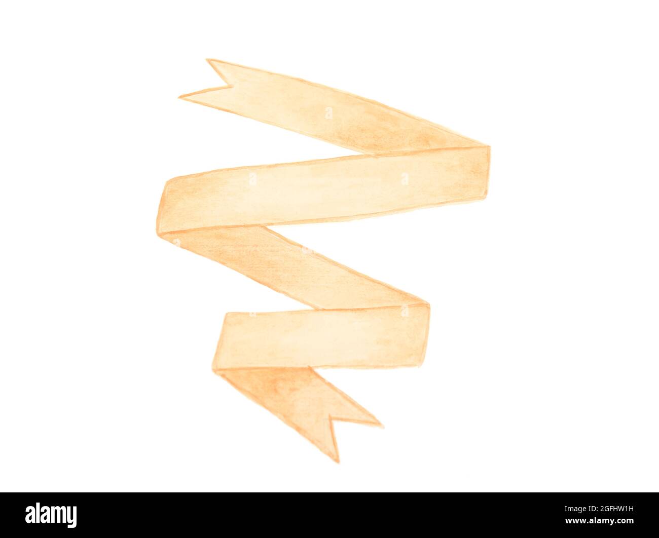 Hand painted ribbon, isolated on white Stock Photo - Alamy