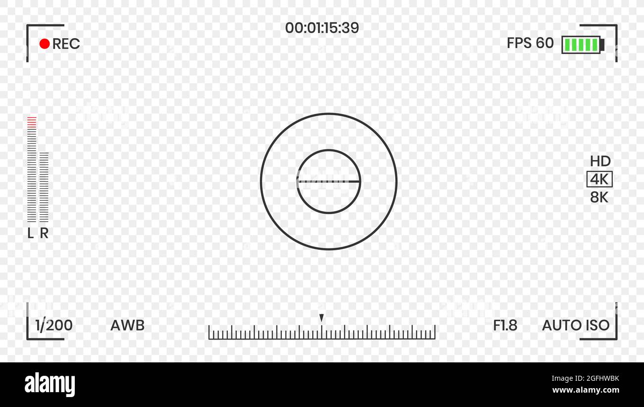 Camera viewfinder video or photo frame recorder flat style design