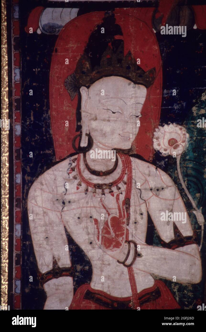 Tibet: Central Tibet, Kadampa Monastery Buddha Amitayus Late 12th century A.D. Avalokitesvara Stock Photo
