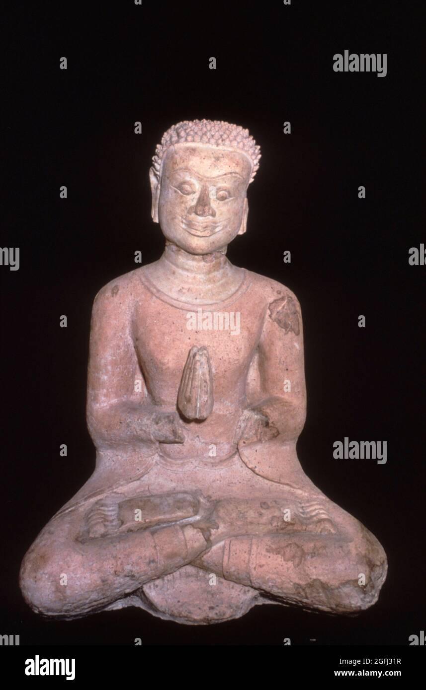 Thailand Haripunjaya style 13th. Century A.D. worshipping terracotta