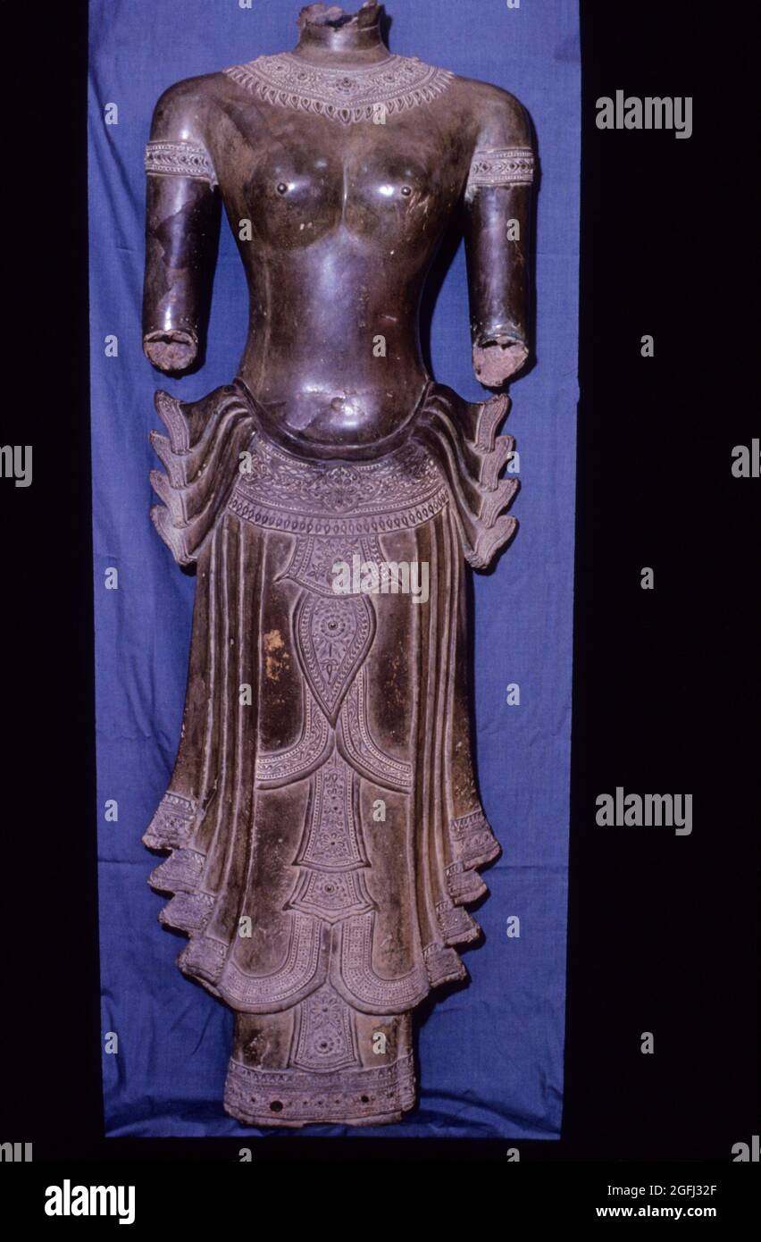 Thailand: Kamphaeng Phet 15-16th. Century A.D. Female Divinity bronze. Stock Photo