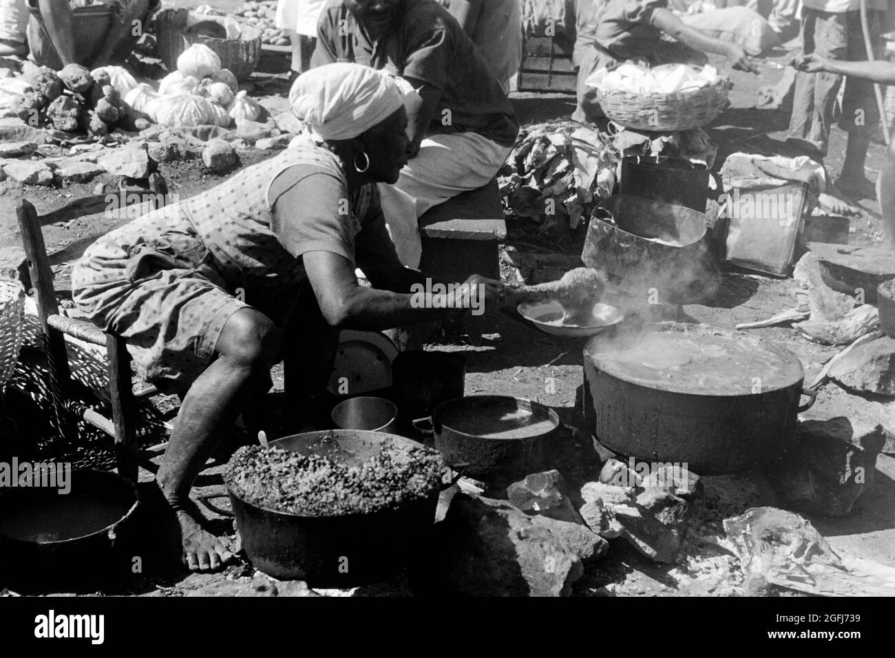 Markttag im Ort Kenscoff bei Port-au-Prince, Haiti, 1966. Market day in the town of Kenscoff near Port-au-Prince, Haiti, 1966 Stock Photo