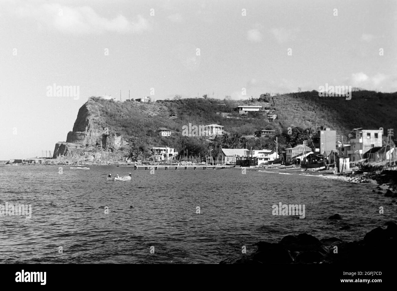 Sicht auf die Bucht, Haiti, 1966. View of the harbour, 1966. Stock Photo