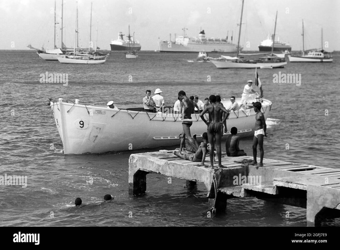 Im Hafenbecken, Haiti, 1967. In the harbour basin, Haiti, 1967. Stock Photo