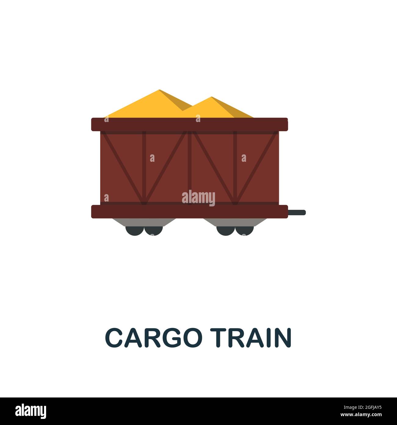 Cargo Train flat icon. Simple sign from logistics collection. Creative Cargo Train icon illustration for web design, infographics and more Stock Vector