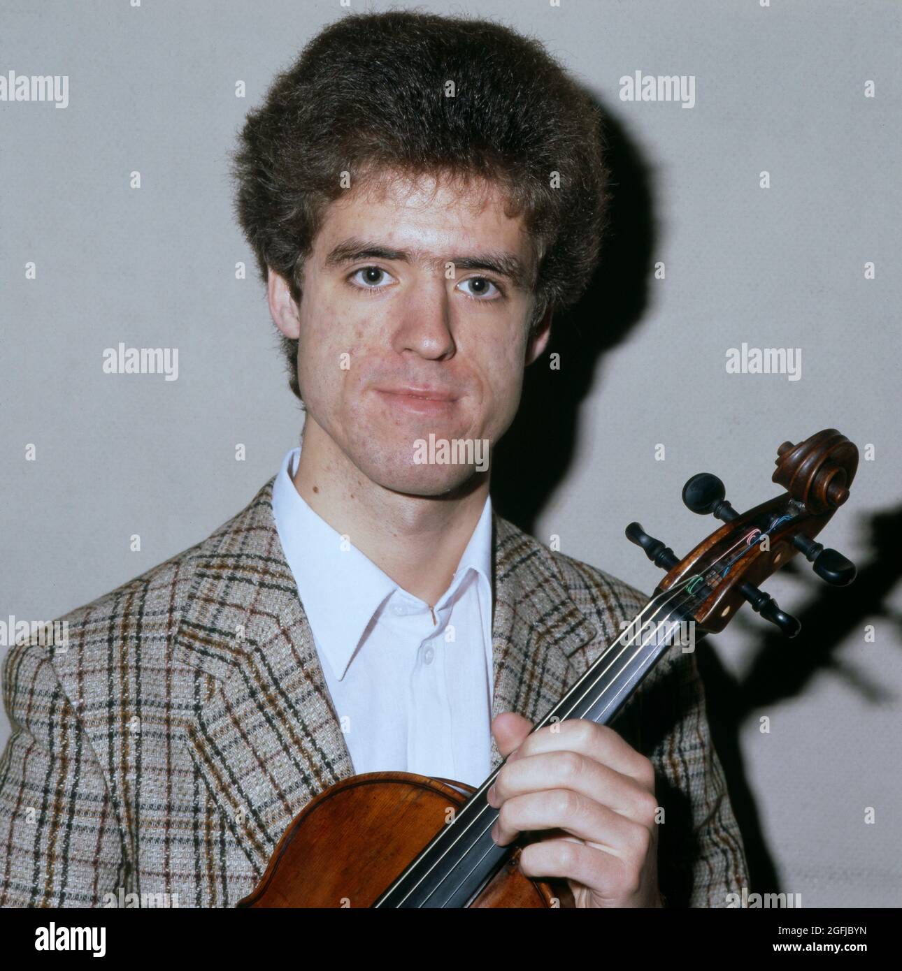 Thomas Riebl, deutscher Geiger, Bratschist, Portrait aus den 1970er Jahren. Thomas Riebl, German violinist, portrait from 1970s. Stock Photo