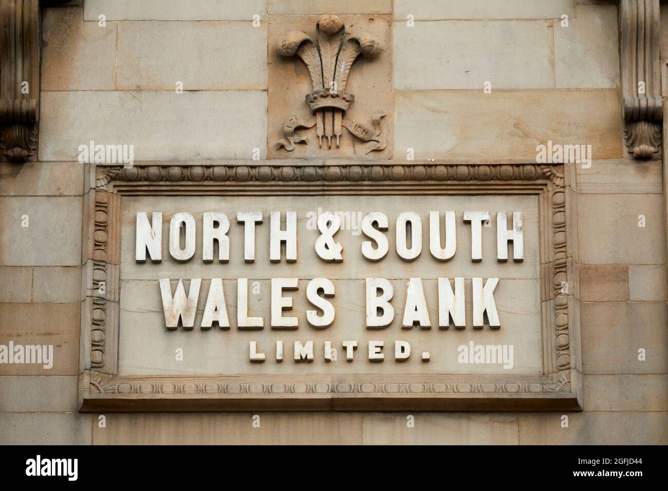 North and South Wales Bank Limited on the HSBC bank Colwyn Bay Stock Photo