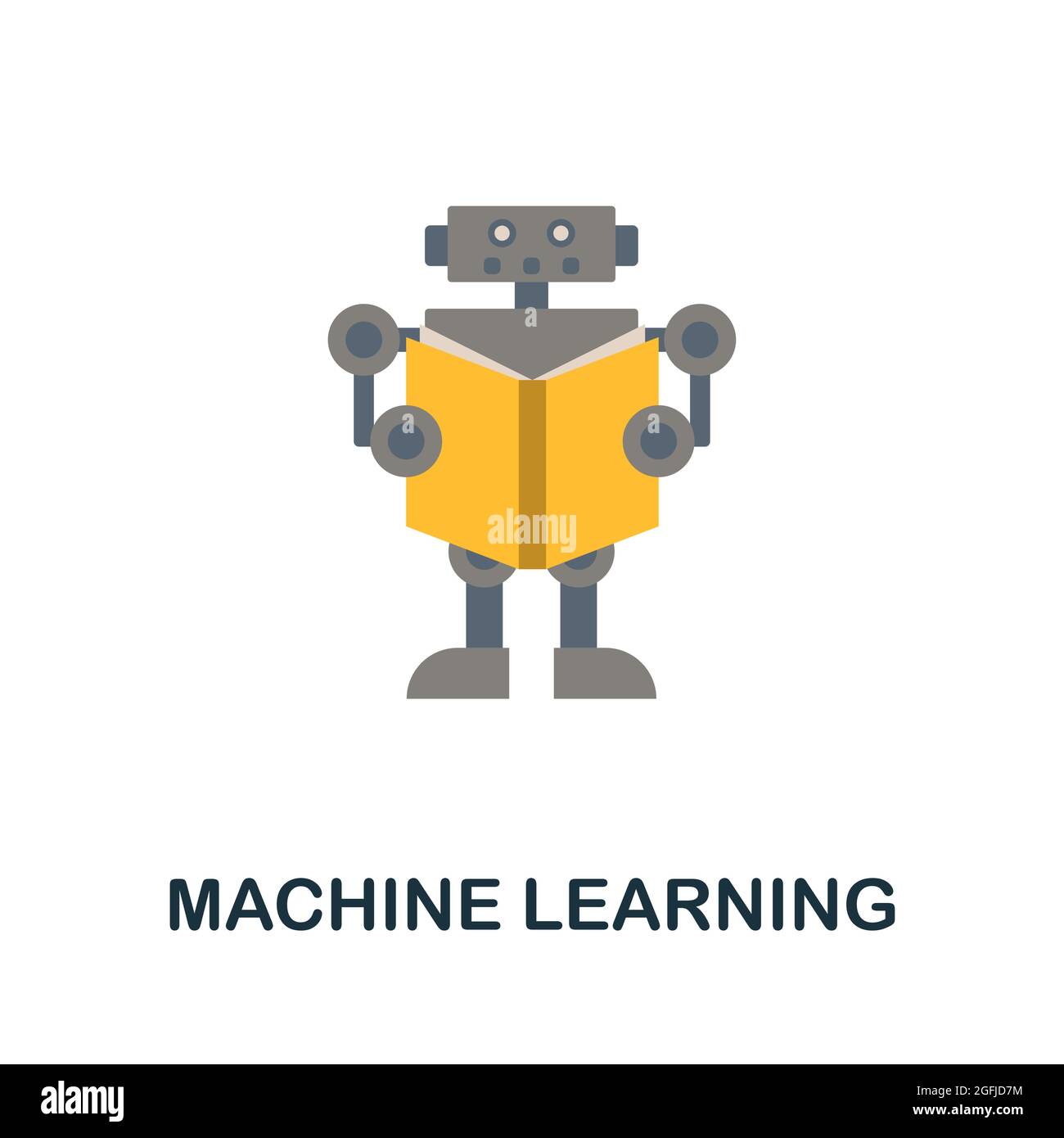 Machine Learning flat icon. Colored sign from collection. Creative ...