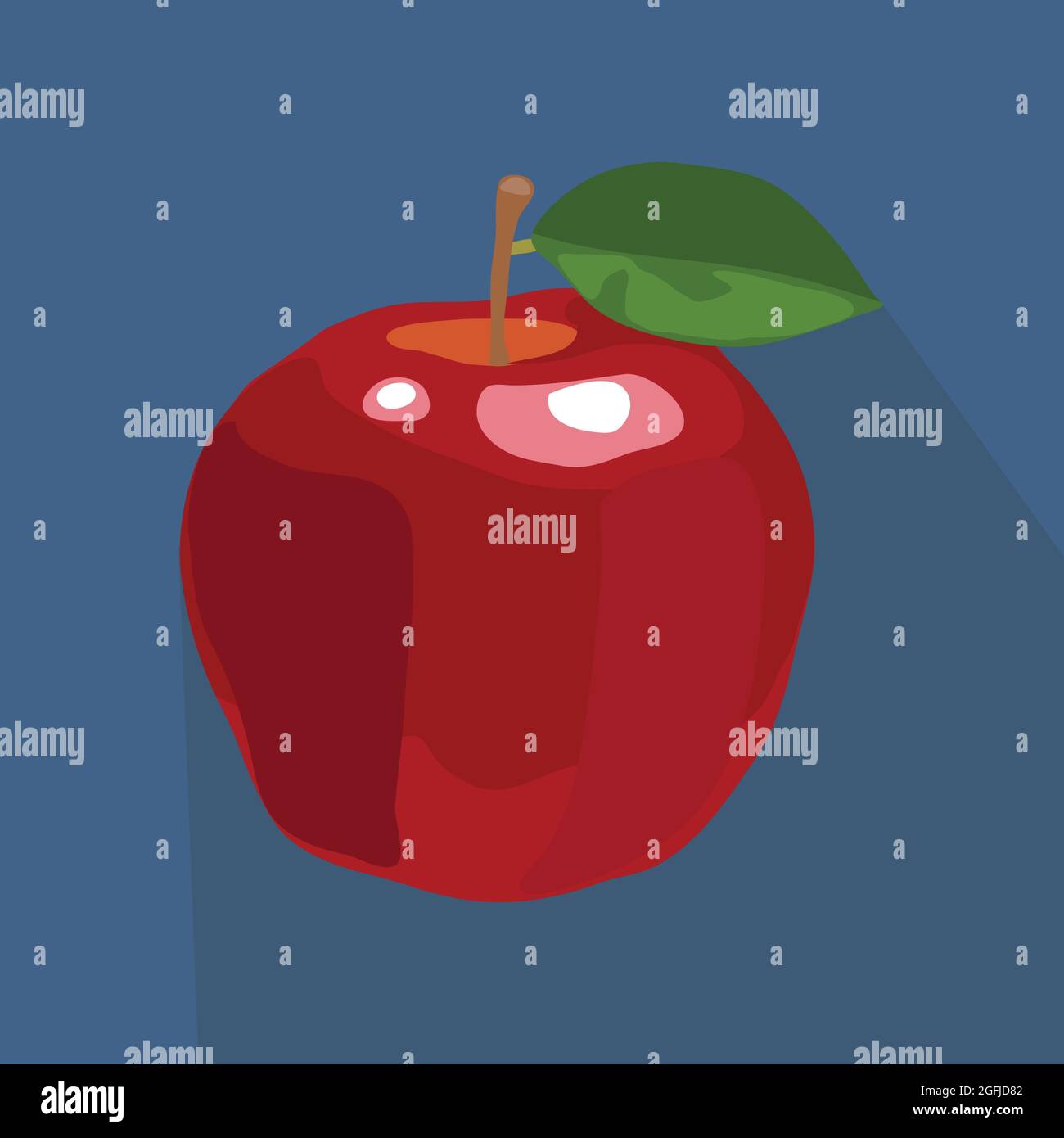 Red Apple icon, illustration vector isolated Stock Vector