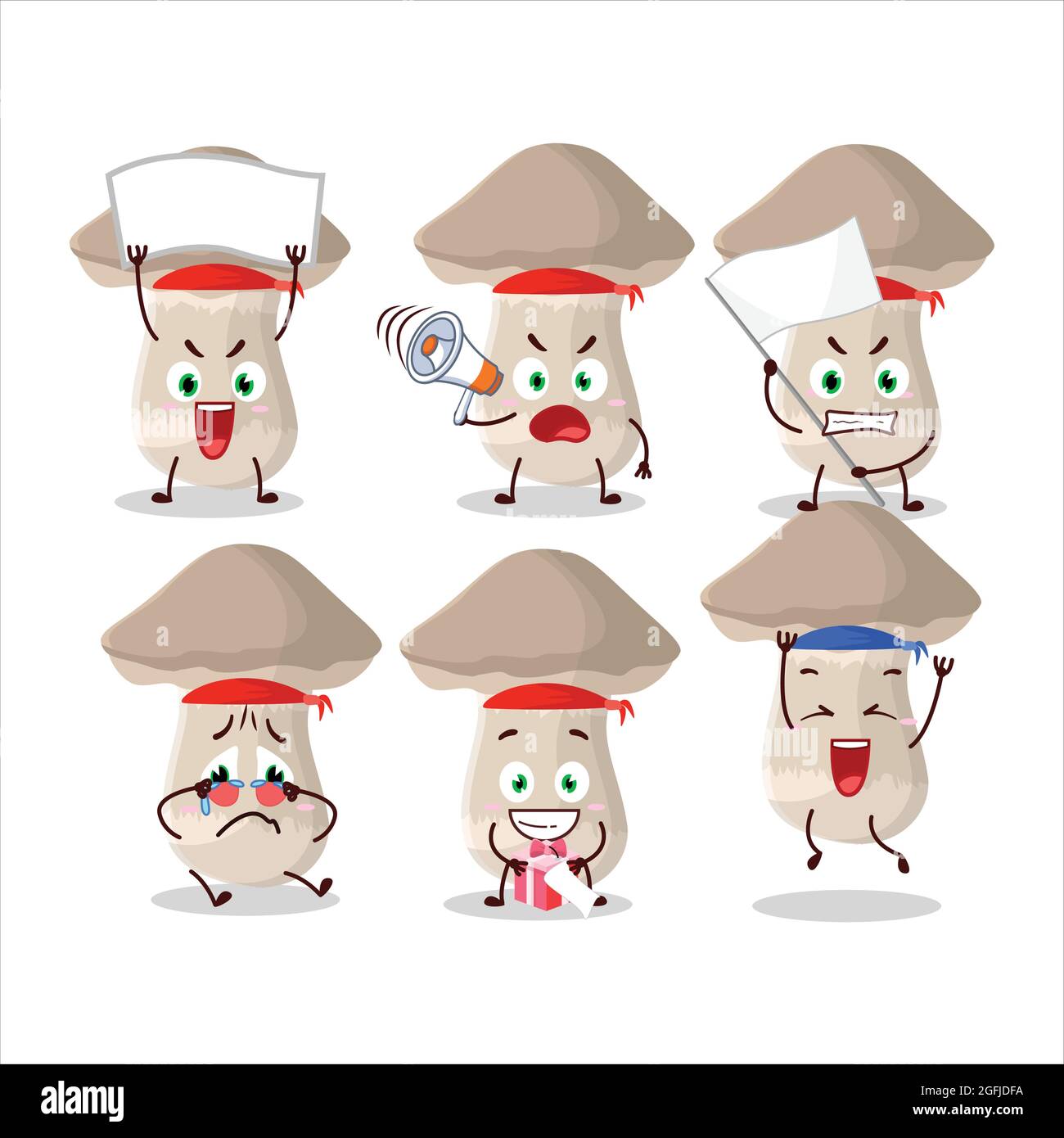 Mascot design style of toadstool character as an attractive supporter. Vector illustration Stock Vector