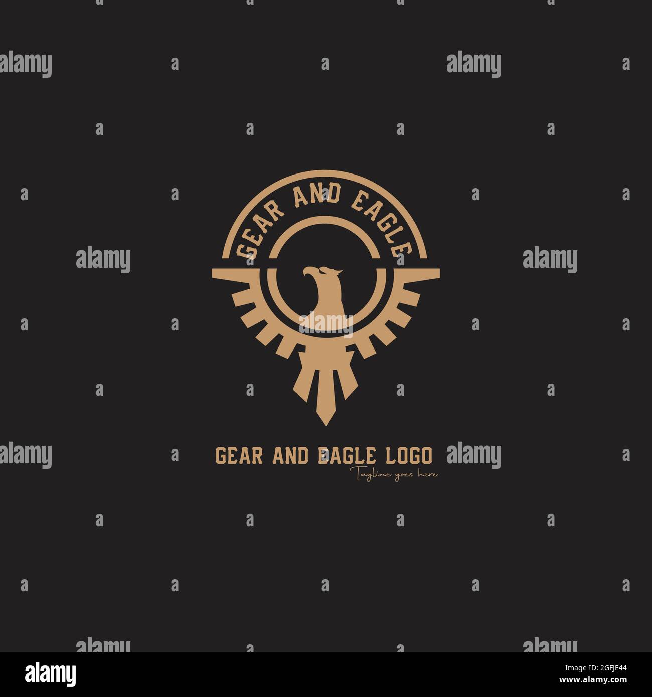 gear and eagle circle logo exclusive design inspiration Stock Vector ...