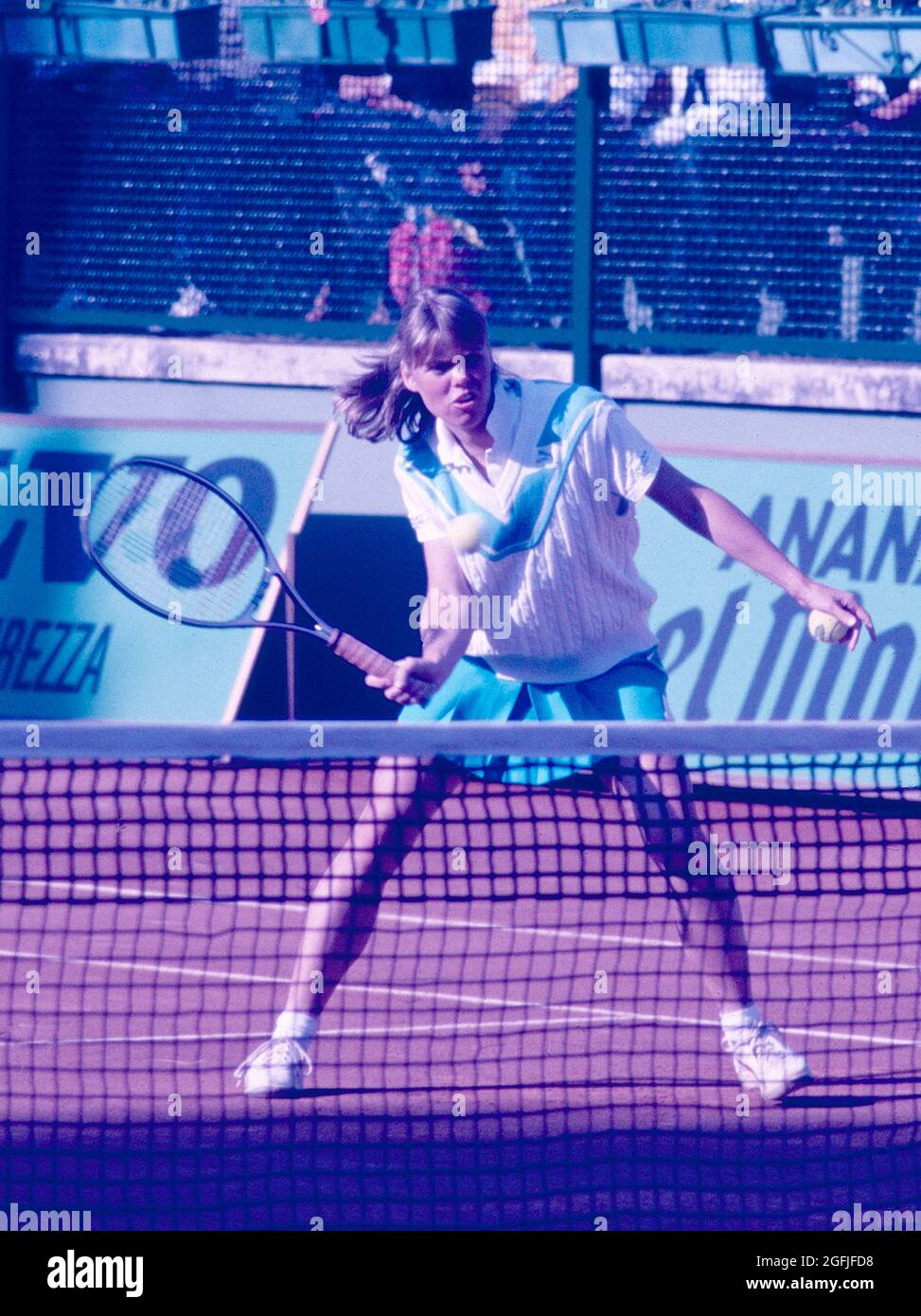 Swedish tennis player Catarina Lindqvist, Italian Open, Rome 1987 Stock