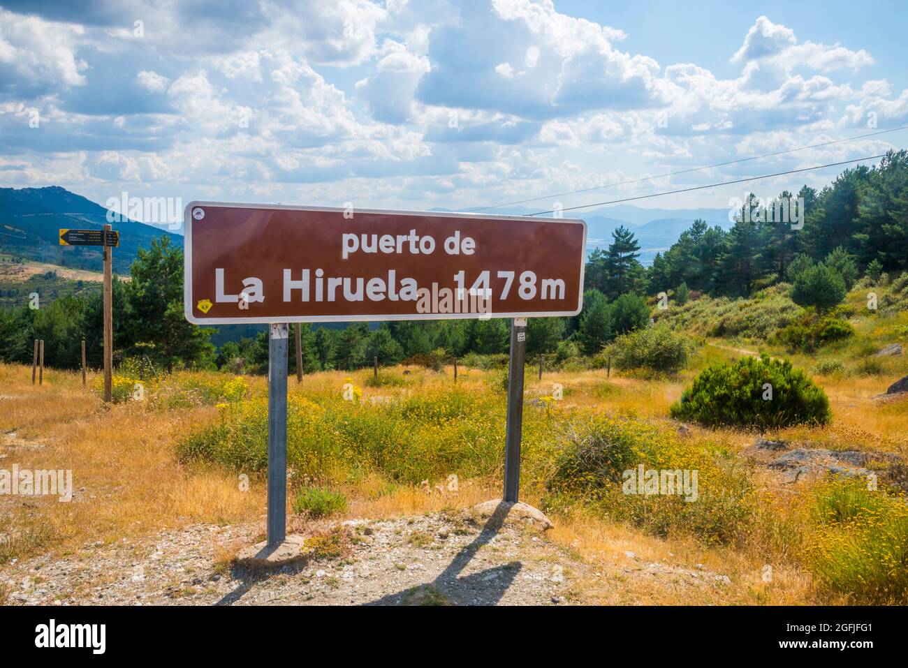 La Hiruela mountain pass. Sierra del Rincon Biosphere Reserve, Madrid province, Spain. Stock Photo