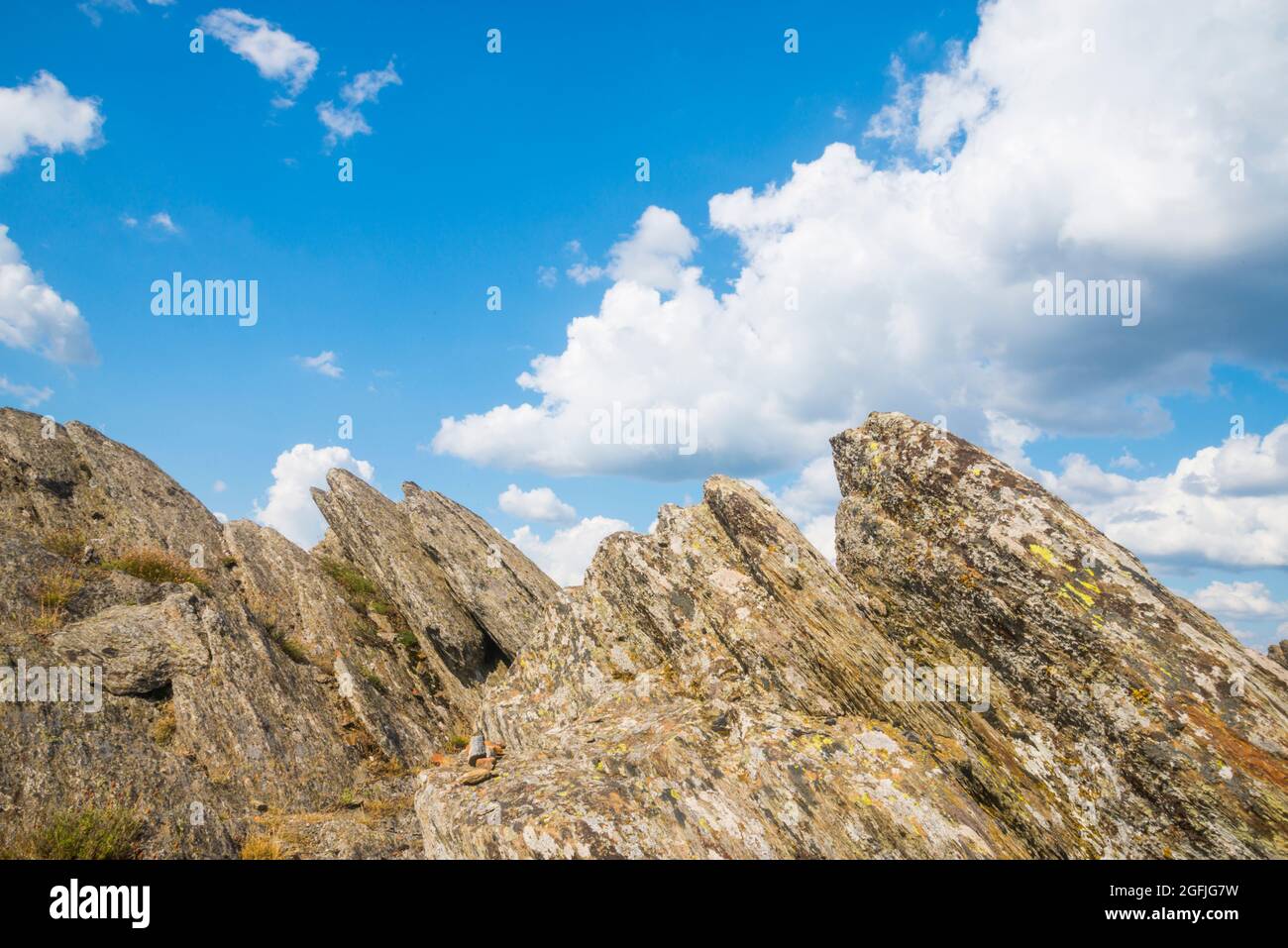 Rocks and sky. La Hiruela mountain pass, Madrid province, Spain. Stock Photo