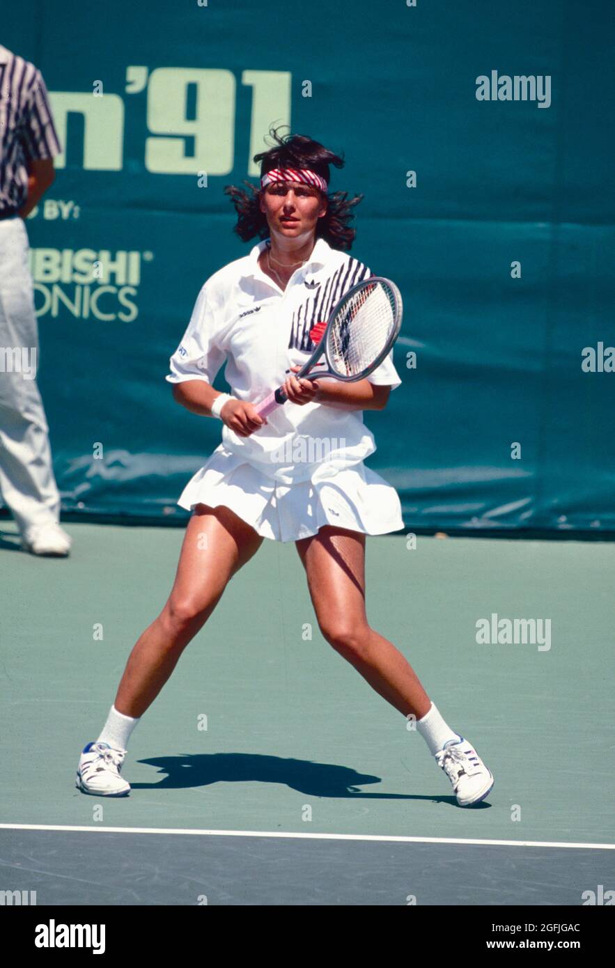 Austrian tennis player Barbara Paulus, Lipton 1990s Stock Photo - Alamy