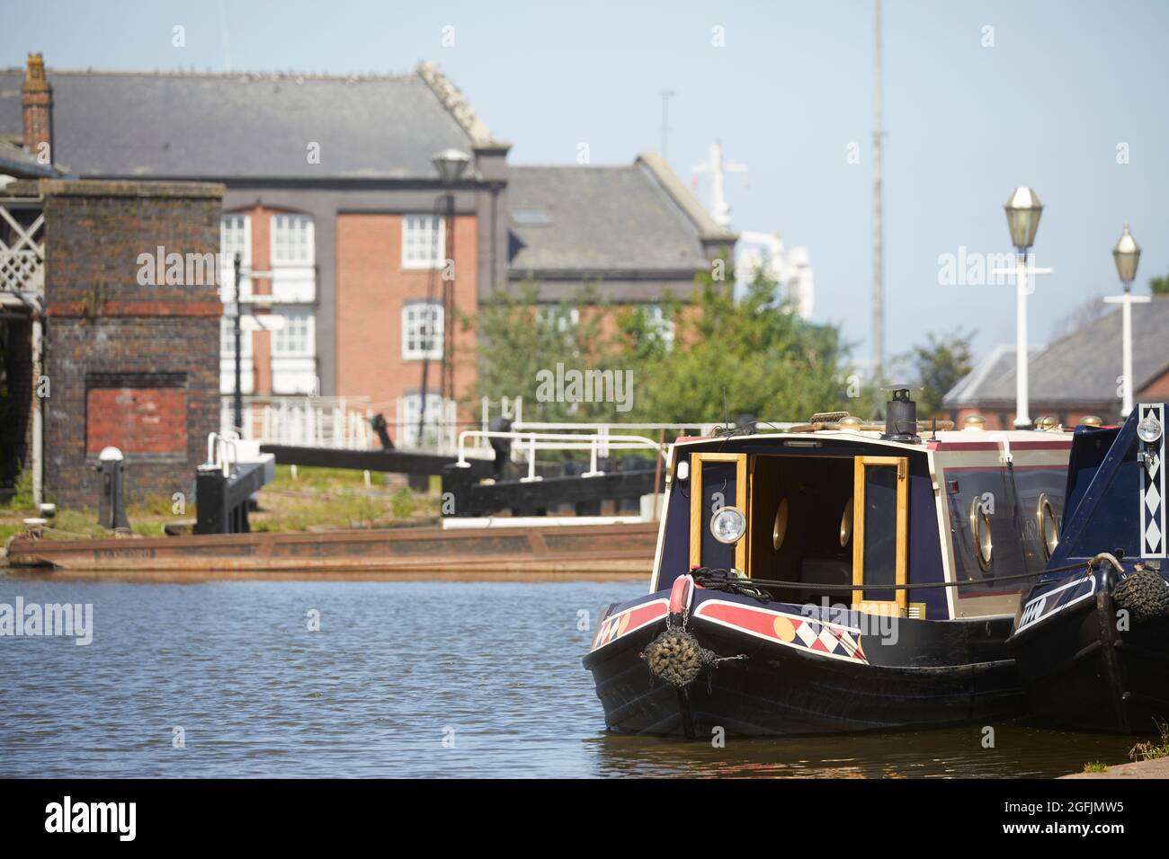 National Waterways Museum Ellesmere Port, end of the Shropshire Union Canal where it meets the Manchester Ship Canal Stock Photo