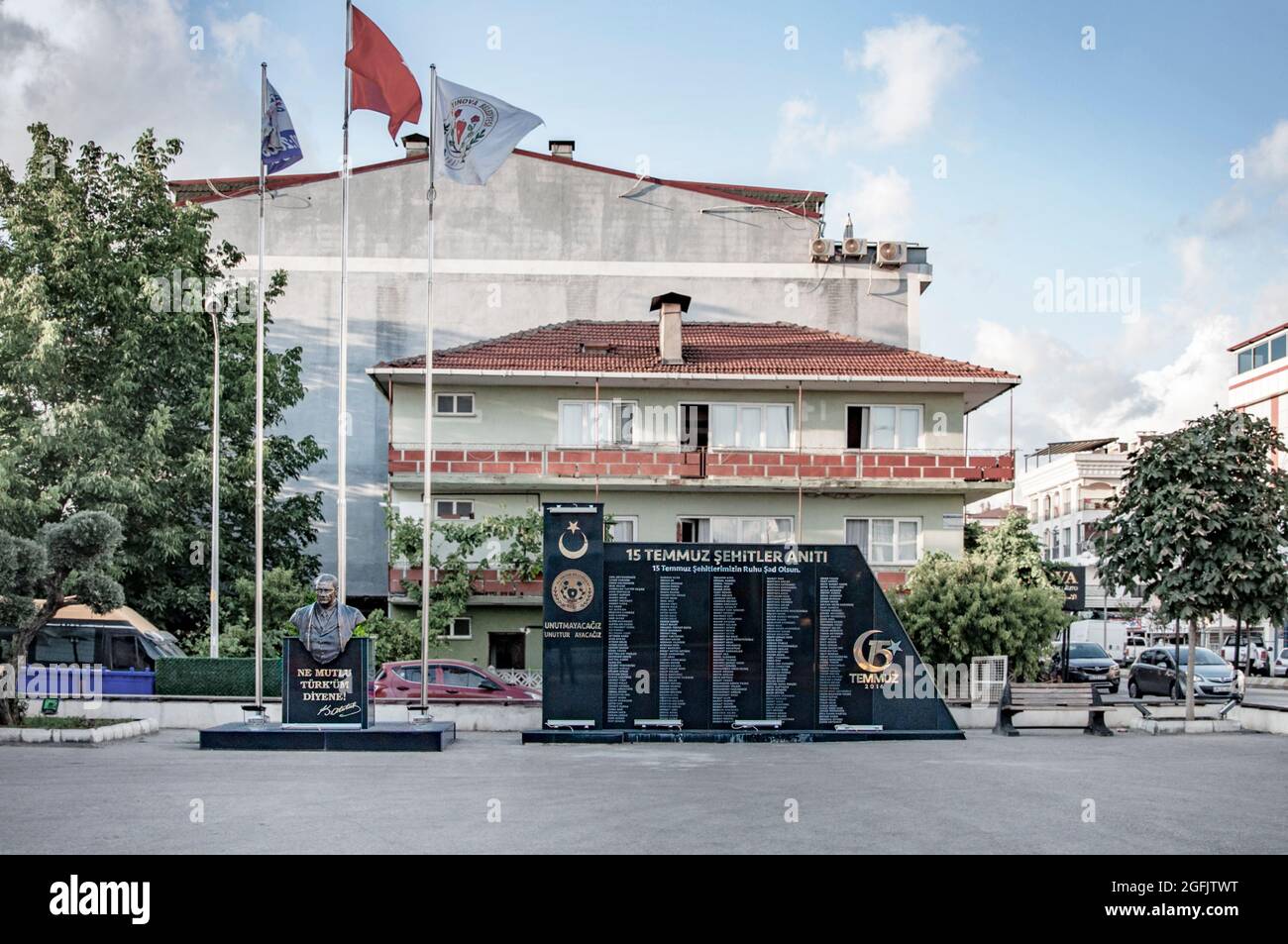 ALTINOVA, TURKEY. AUGUST 07, 2021 July Martyrs Monument Turkish history Stock Photo