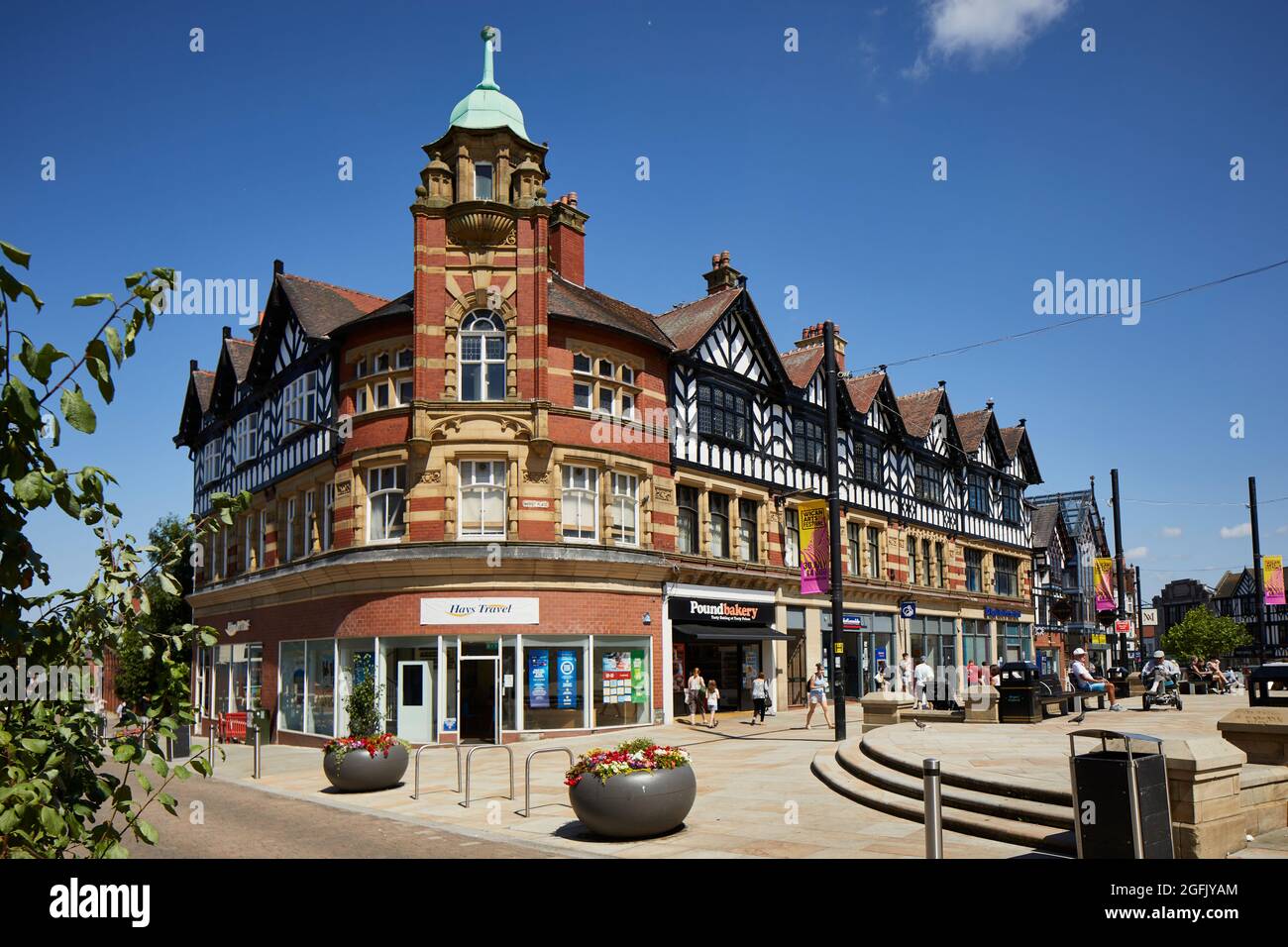 Wigan town centre , Lancashire, Market Place pedestrianised walkway