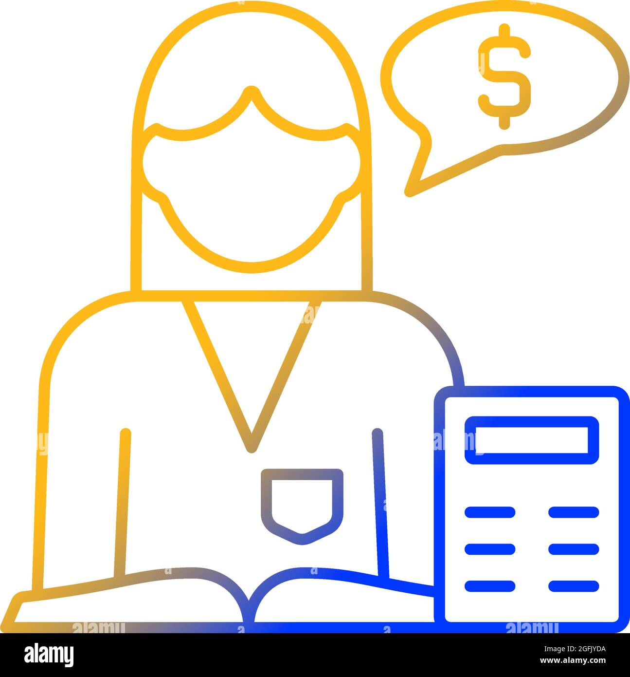 Accountant gradient linear vector icon Stock Vector
