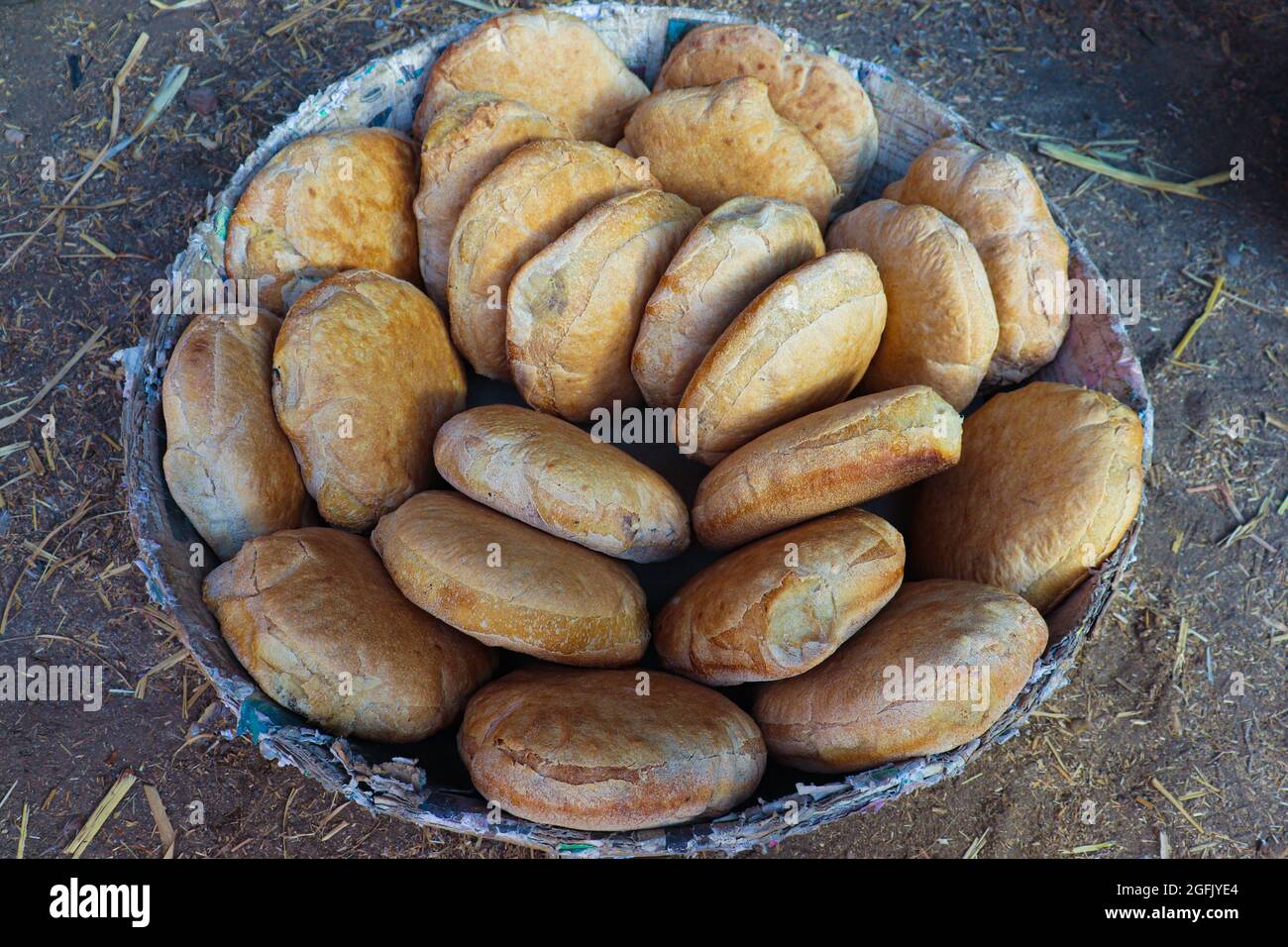 Homemade loaves of bread, luxor, upperegypt Stock Photo Alamy