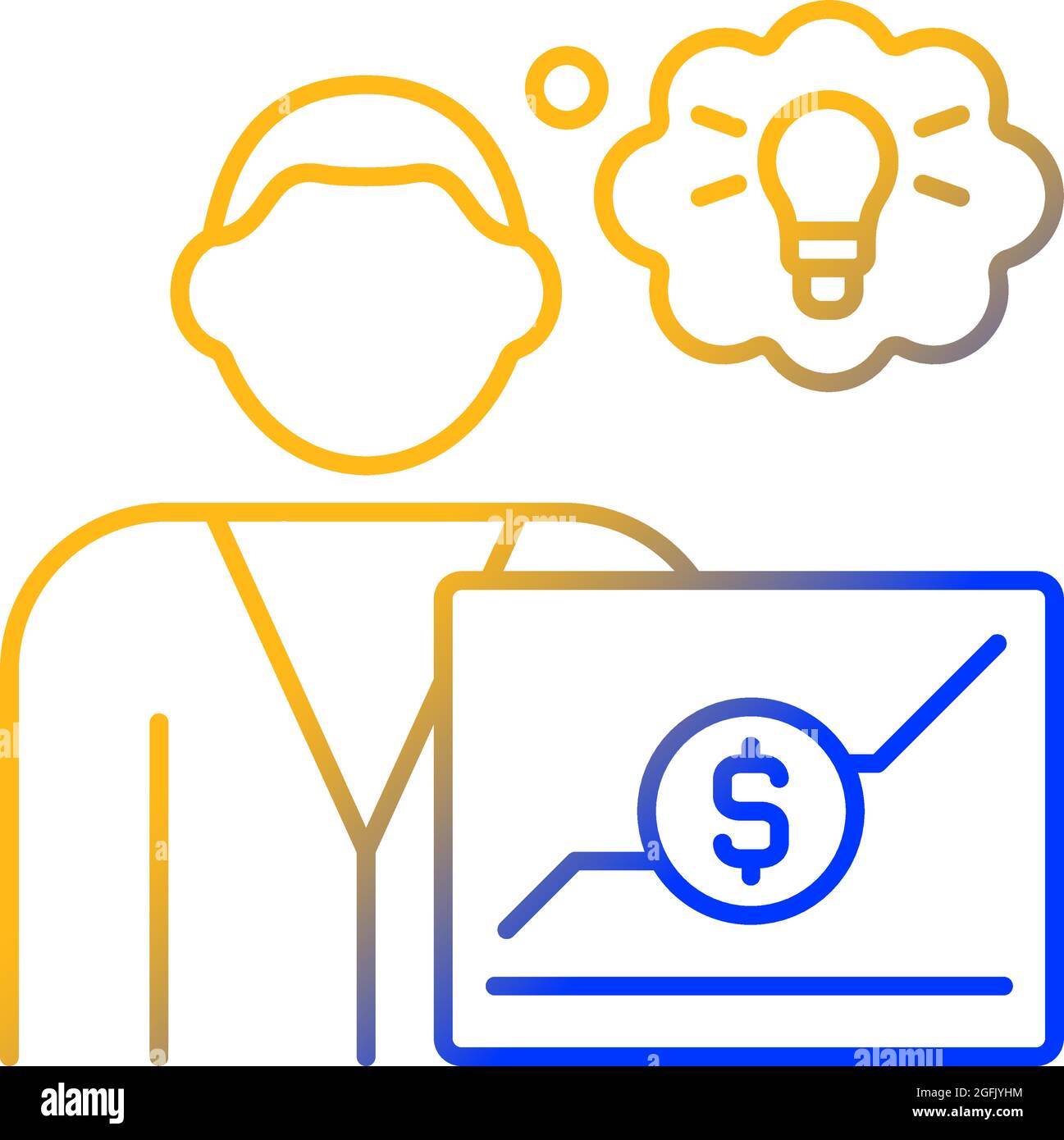 Business analyst gradient linear vector icon Stock Vector