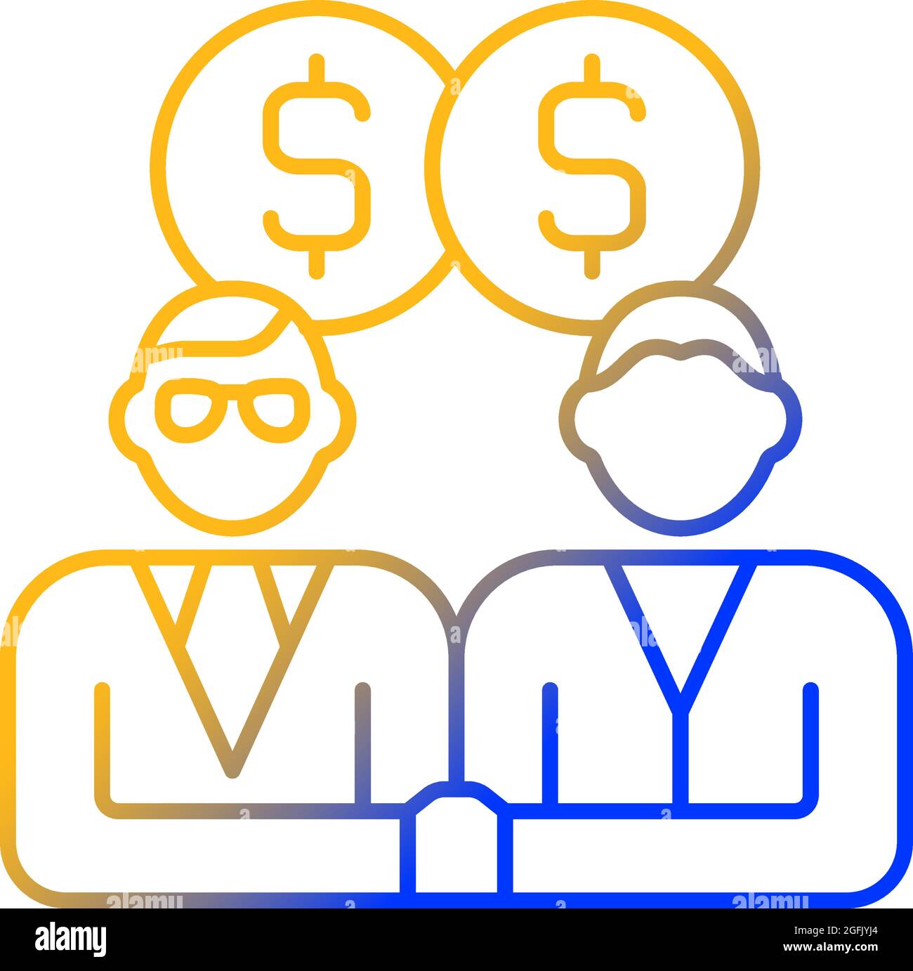 Sales representative gradient linear vector icon Stock Vector