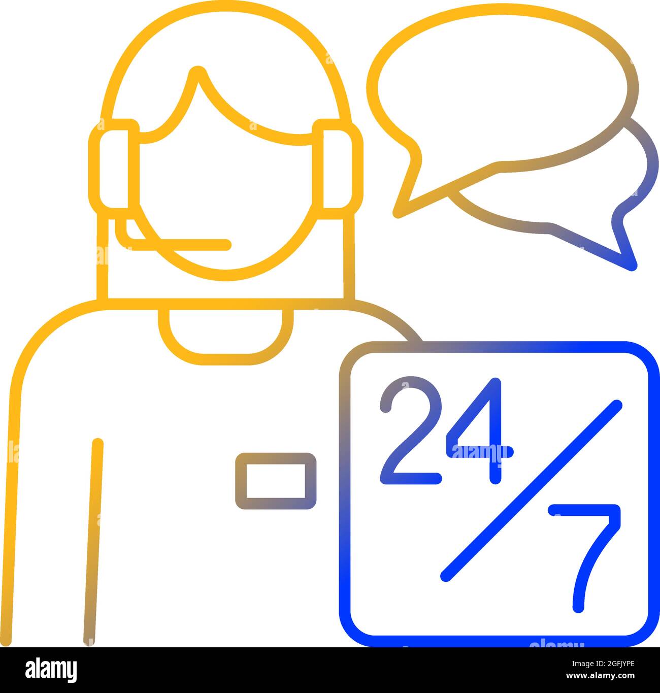Customer support gradient linear vector icon Stock Vector