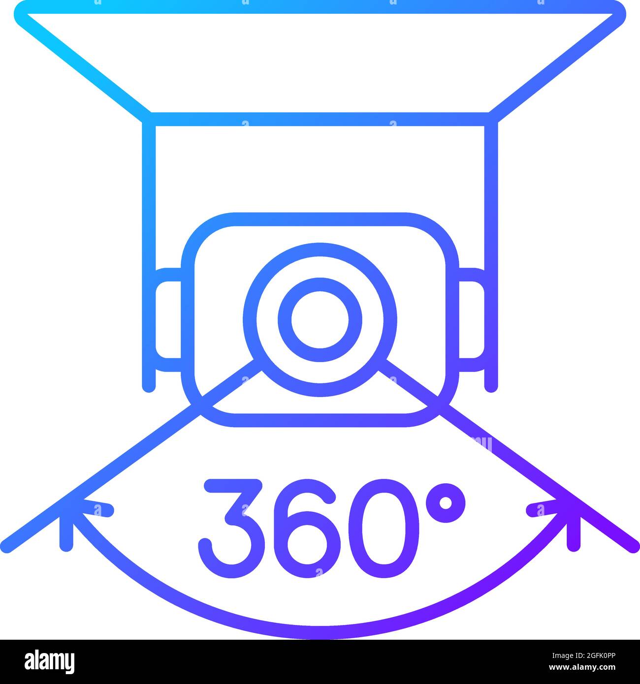 Full camera rotation gradient linear vector manual label icon Stock Vector