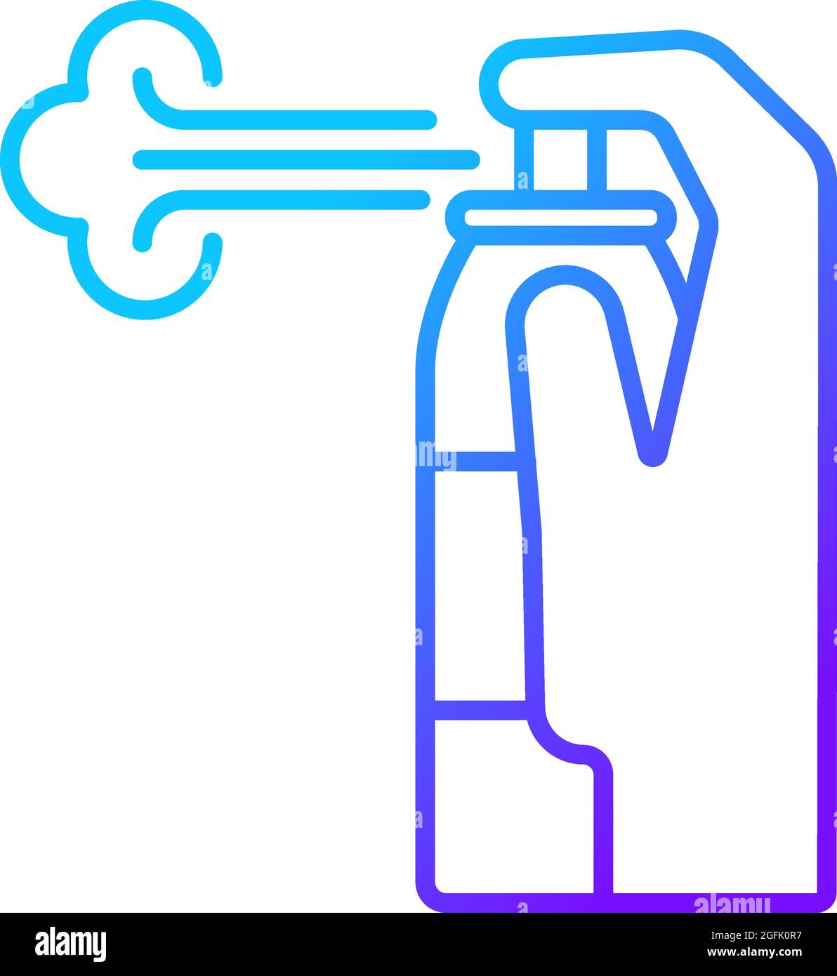 Compressed air for cleaning gradient linear vector manual label icon Stock Vector