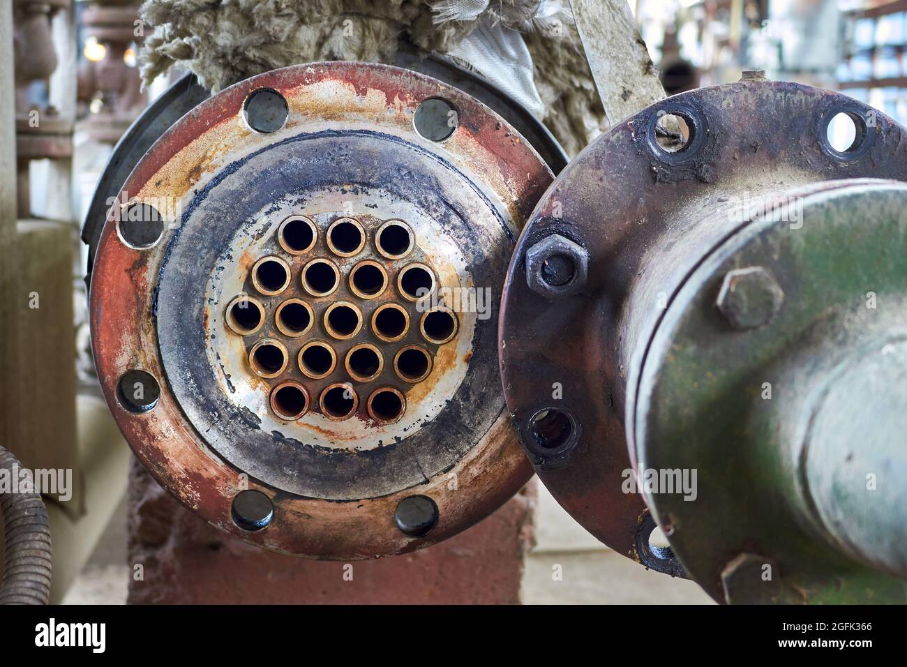 Industrial little heat exchanger or boiler tubes bundle. Heat exchanger