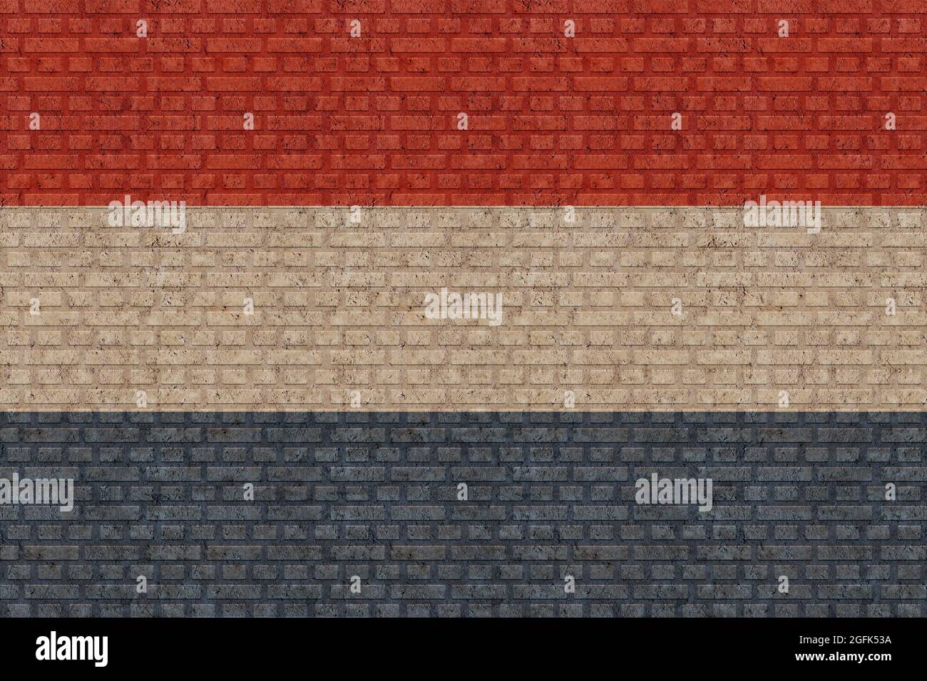 3D Flag of Netherland on old brick wall background Stock Photo - Alamy