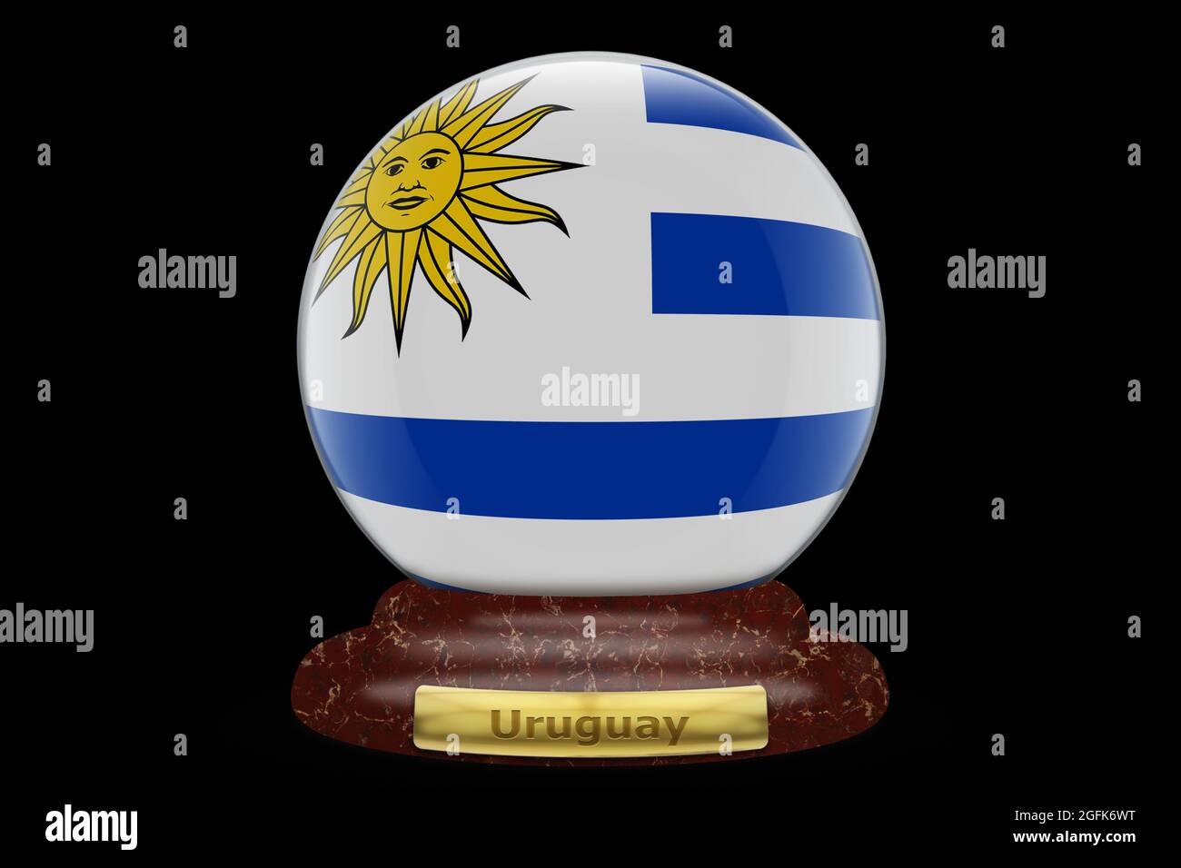 3D Flag of Uruguay on a snow globe background Stock Photo Alamy