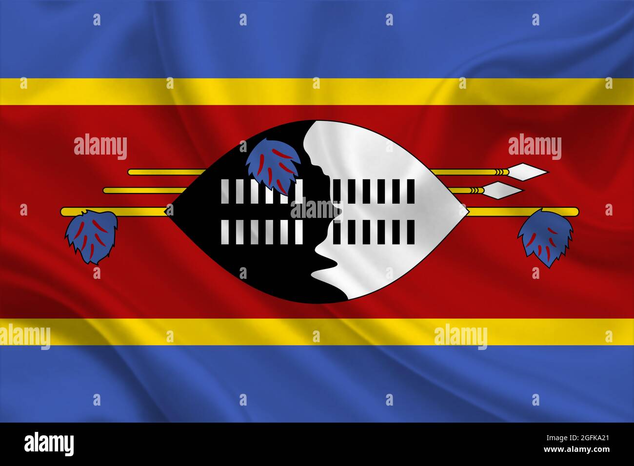 3D Flag of Eswatini on a wrinkled fabric Stock Photo - Alamy