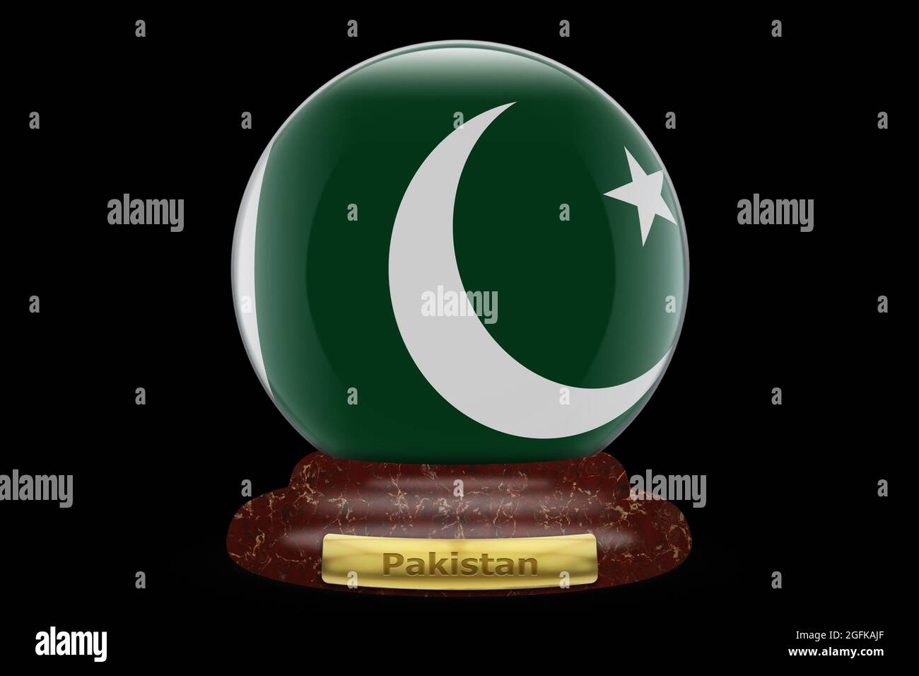 3D Flag of Pakistan on a snow globe background Stock Photo Alamy
