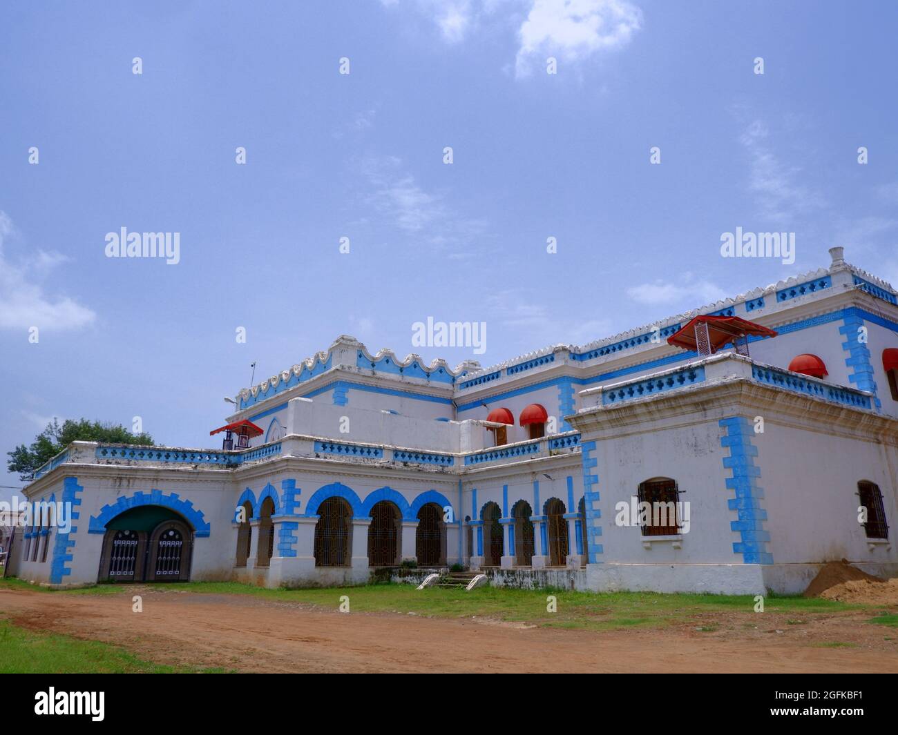 Grand view of Bastar Palace, Jagdalpur, Chhatisgarh, India. Headquarters of Bastar kingdom. Palace is situated just beside the Danteshwari Temple Stock Photo