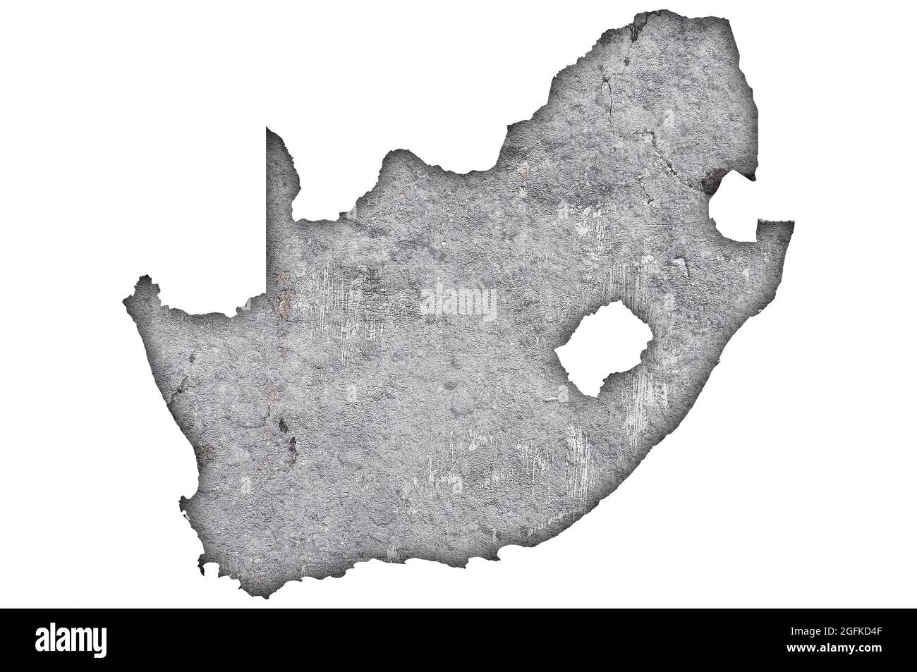 Map of South Africa on weathered concrete Stock Photo - Alamy