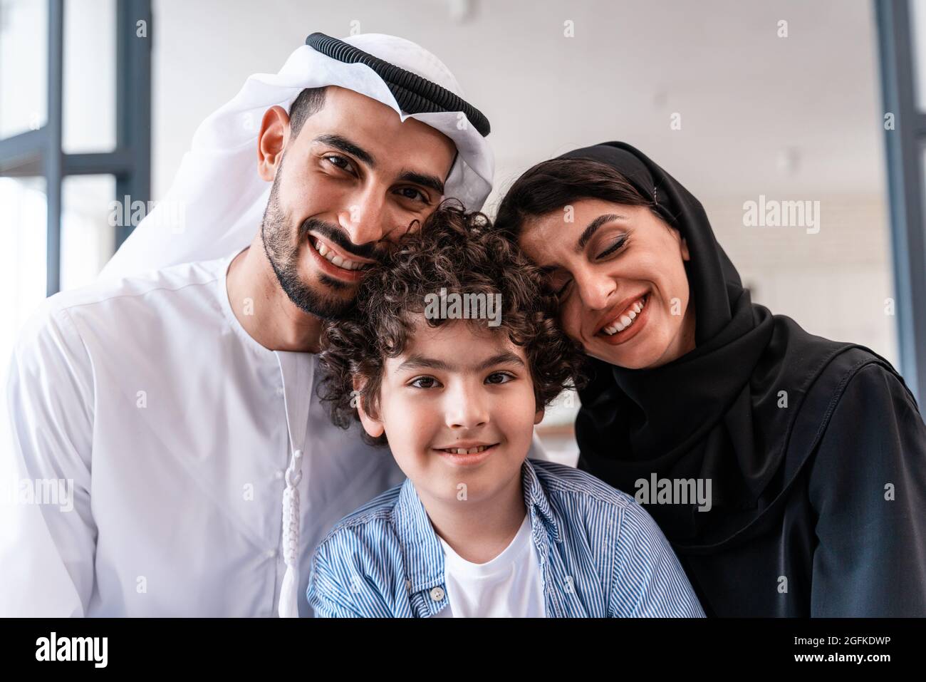 happy family spending time together. Arabian parents and kid lifestyle ...