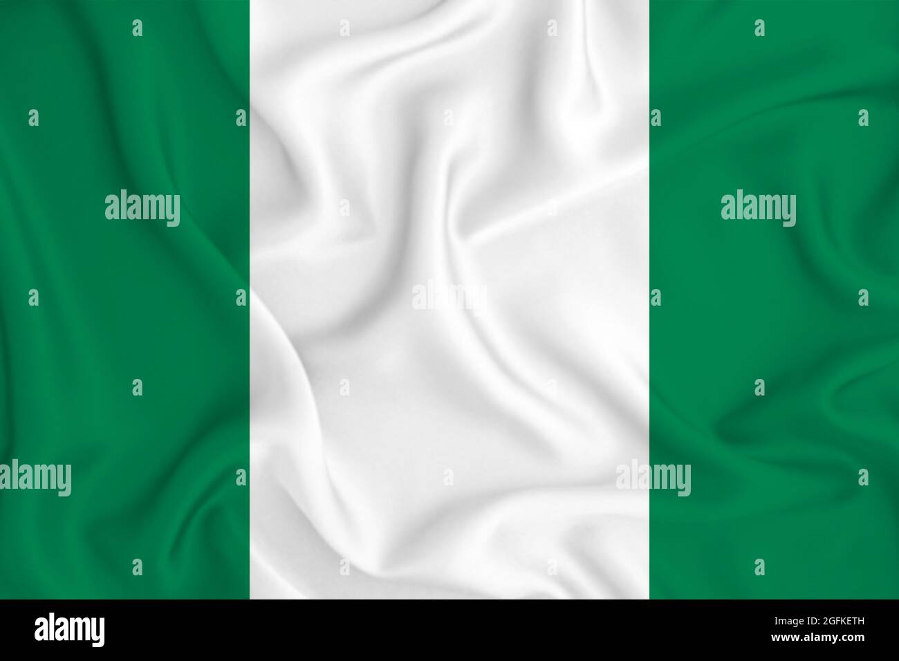 3D Flag of Nigeria on a wrinkled fabric Stock Photo - Alamy