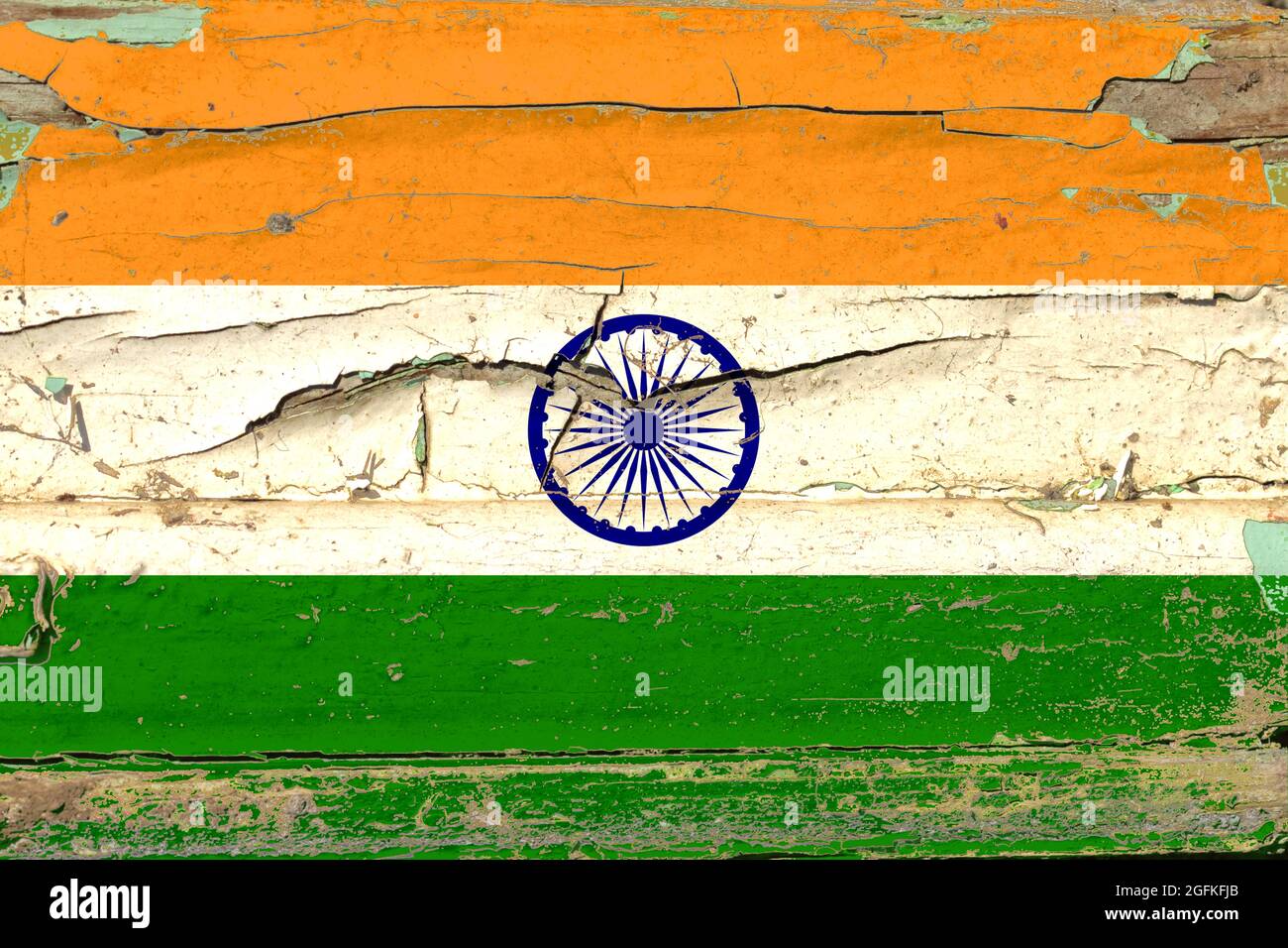 3D Flag of India on a old wood wall background Stock Photo - Alamy