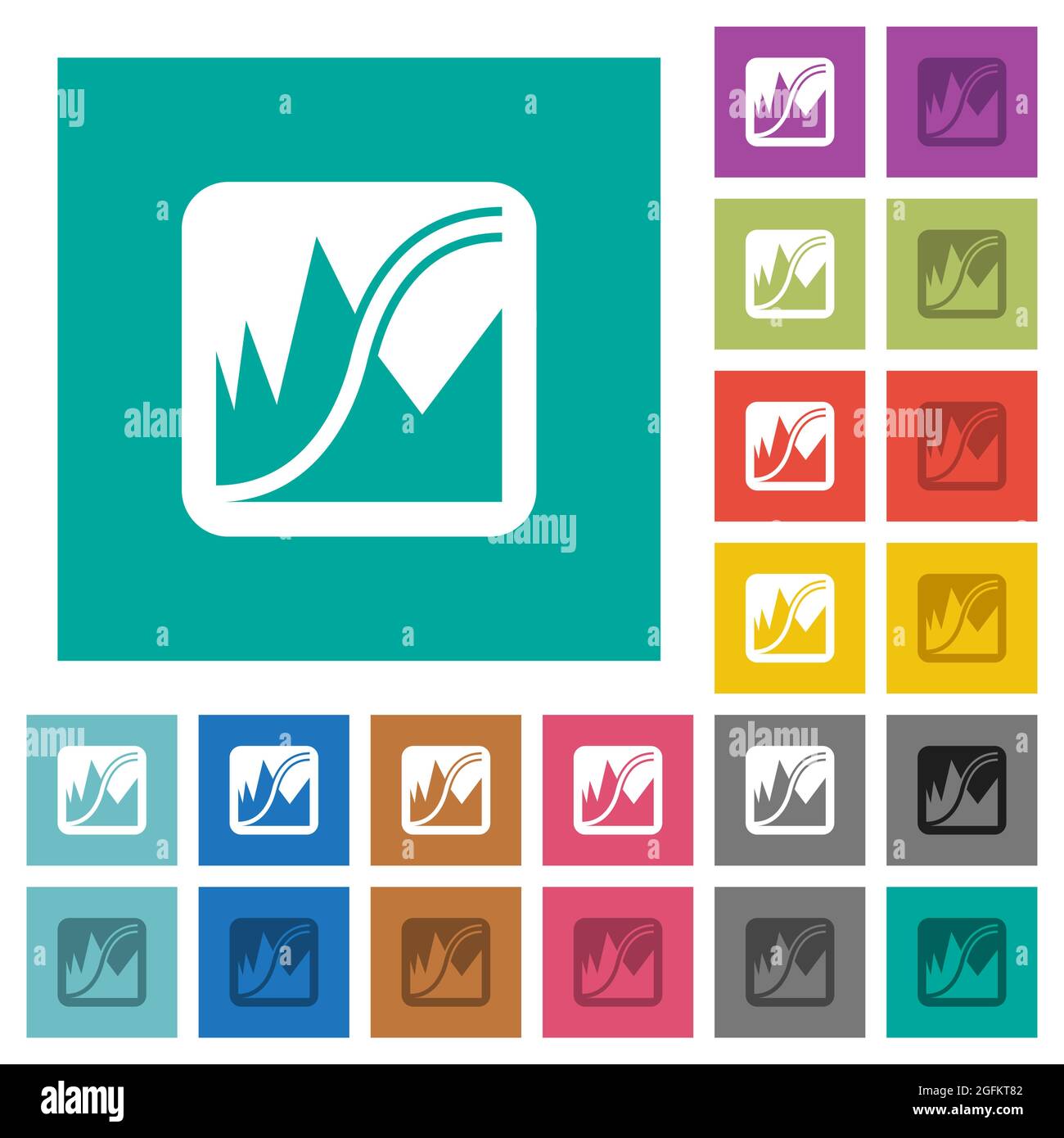 Adjust image curves multi colored flat icons on plain square ...