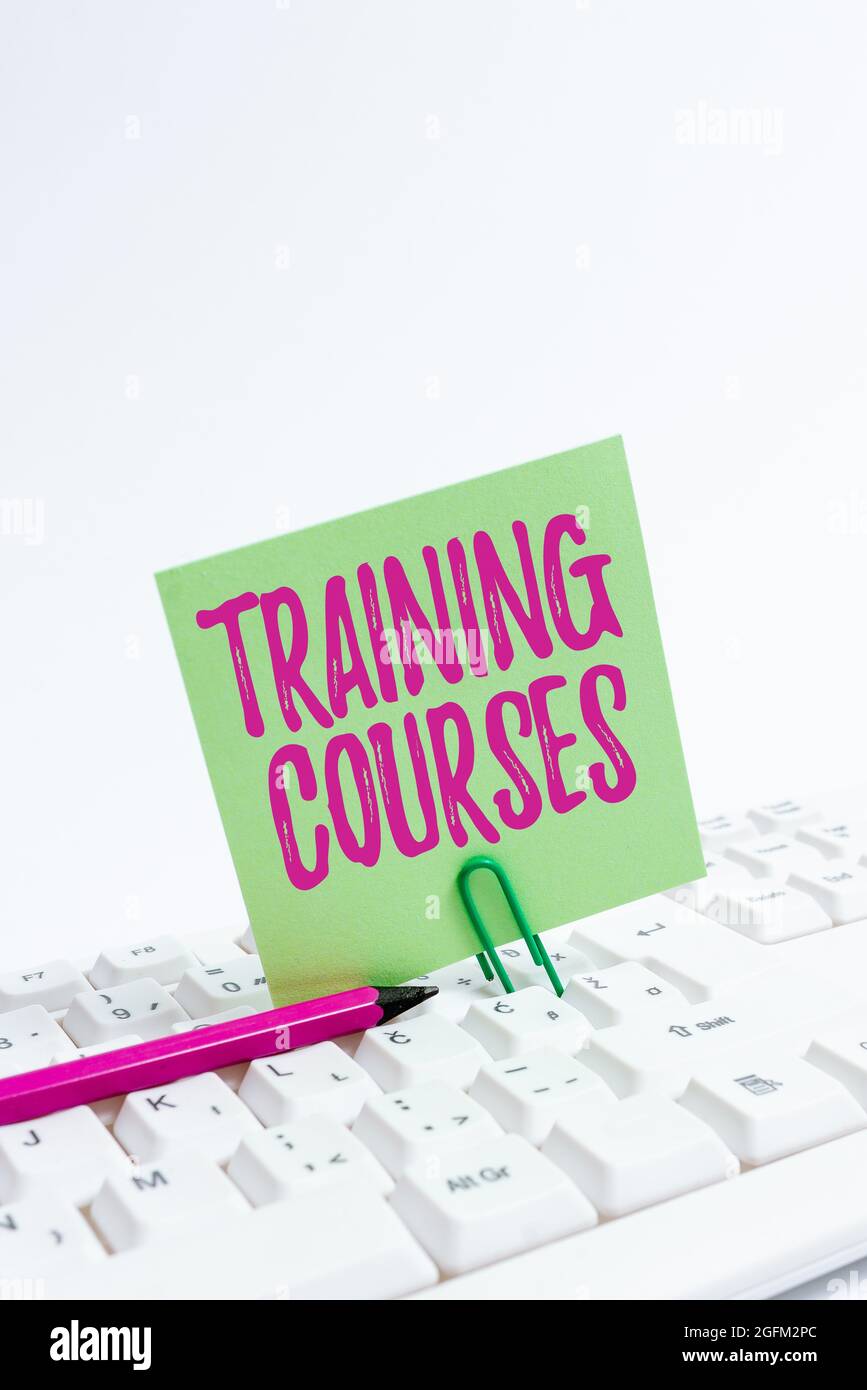 Traoning Text Writing displaying text Training Courses. Word for lessons to teach the ...
