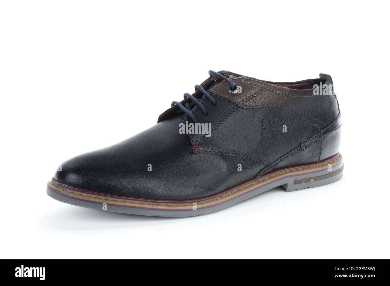 Black leather formal male shoes isolated on white background Stock ...