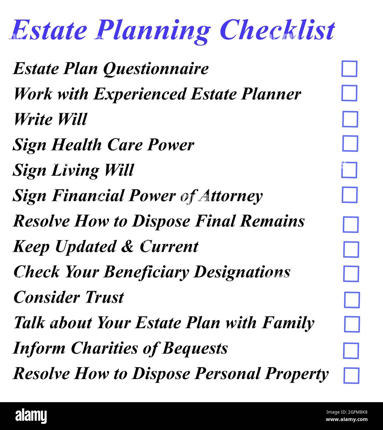 Checklist for Correct Estate Planning Stock Photo - Alamy checklist-for-correct-estate-planning-stock-photo-alamy